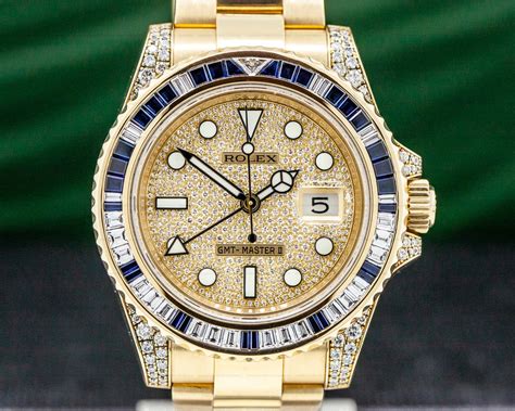 rolex yellow gold gmt master 2 diamonds|rolex gmt master 2 jubilee.